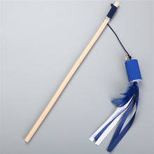 Load image into Gallery viewer, Pet cat toy Cute mouse shrimp Feather dog toy cat tease wooden stick Toy for cats Products For kids pets with bell