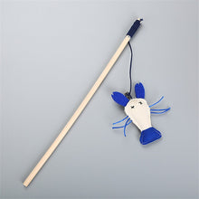 Load image into Gallery viewer, Pet cat toy Cute mouse shrimp Feather dog toy cat tease wooden stick Toy for cats Products For kids pets with bell